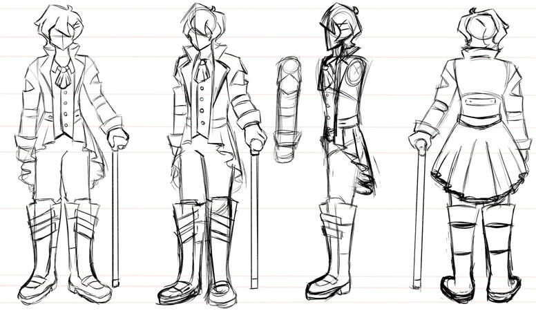 Orion Castro - Rough turn around for character design commision