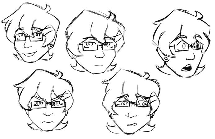 Orion Castro - Rough expression sheet for character design commision